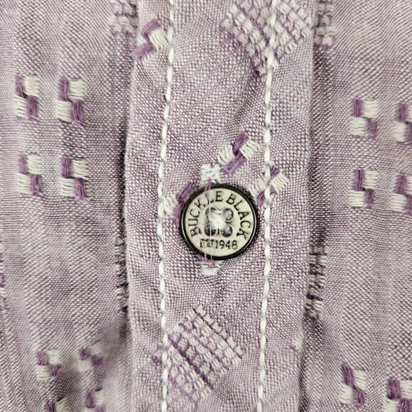 Buckle Black Mens XXL Athletic Fit Lavender Long Sleeve Button-Up Shirt Casual - Picture 8 of 13